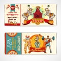 Circus vintage tickets set Royalty Free Stock Photo