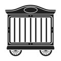 Circus wagon icon in black style on white background. Circus symbol stock vector illustration.