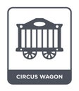 circus wagon icon in trendy design style. circus wagon icon isolated on white background. circus wagon vector icon simple and