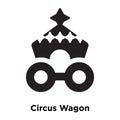 Circus Wagon icon vector isolated on white background, logo concept of Circus Wagon sign on transparent background, black filled