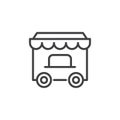 Circus wagon line icon