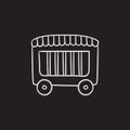 Circus wagon sketch icon.