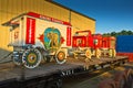 Circus Wagons on Flatbed Railcar Royalty Free Stock Photo