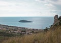 Cirella. The island of Cirella Seen From the Top of the Ruins of the Castle