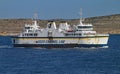 CIRKAWWA, MALTA - NOVEMBER 15TH 2019: The inter island ferry between Malta and Gozo is about to dock Royalty Free Stock Photo