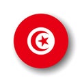 Cirlce vector flag of Tunisia Royalty Free Stock Photo