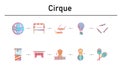 Cirque simple concept flat icons set