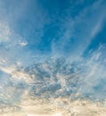 Frog eye view of cirrocumulus and cirrostratus clouds