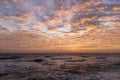 The Cirrocumulus Cloud over the sea on blue sky background before sunset. Beautiful clouds over the sea in sunset Royalty Free Stock Photo