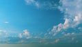 Cirrocumulus with ray light effects. Morning sunset blue sky with wispy smoke cirrocumulus.