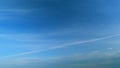 Cirrostratus. Blue sky with clouds and sun. Beautiful sky with clouds background. Timelapse. Royalty Free Stock Photo