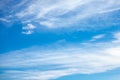 Cirrostratus clouds on blue sunny sky Royalty Free Stock Photo