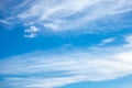 Cirrostratus clouds on blue sunny sky