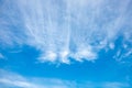 Cirrostratus clouds like a fire-breathing dragon on blue sunny sky Royalty Free Stock Photo