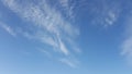 Cirrus cloud in the blue sky. High in the sky feathery clouds Royalty Free Stock Photo
