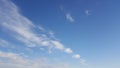Cirrus cloud in the blue sky. High in the sky feathery clouds Royalty Free Stock Photo