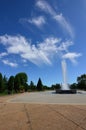 Cirrus Clouds above fountain Ann Morrison park Boise Idaho