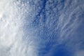 Cirrus clouds on the blue sky background. Thready and abstract sky pattern. Skies landscape i summer. Spindrift clouds Royalty Free Stock Photo