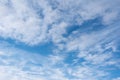 Cirrus clouds in the blue sky,beautiful Cirrus uncinus in the blue summer sky. Royalty Free Stock Photo