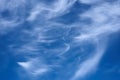 Cirrus clouds in the blue sky,beautiful Cirrus uncinus in the blue summer sky Royalty Free Stock Photo