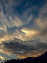 Cirrus clouds formation at sunset Royalty Free Stock Photo