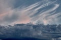 Cirrus clouds and the moon