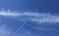 Cirrus type wispy cloud formation with arrow type effect Royalty Free Stock Photo