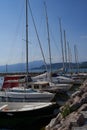 Bardolino, Italy - July 11, 2022 - Cisano - the small boat harbour on a summer afternoon Royalty Free Stock Photo