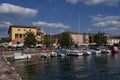 Bardolino, Italy - July 11, 2022 - Cisano - the small boat harbor on a summer afternoon Royalty Free Stock Photo