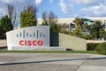 CISCO sign in front of the headquarters in Silicon Valley Royalty Free Stock Photo