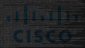 Cisco Systems logo made of source code on computer screen. Editorial 3D rendering