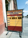 Romanian Leu / Euro exchange rate board