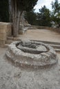 Cistern is located on the territory of Acropolis of Lindos. Rhodes island, Greece Royalty Free Stock Photo