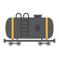 Cistern oil train flat icon, logistic and delivery Royalty Free Stock Photo