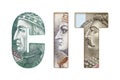 CIT Text Made of Polish Banknotes on White Royalty Free Stock Photo