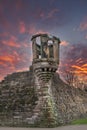 Citadel of Ayr Ancient Ruins at Sunset. Last Remaining Sentry Box of the Ruins Royalty Free Stock Photo