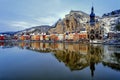 The citadel, Collegiate Church and Meuse, Dinant, Belgium Royalty Free Stock Photo