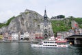 Citadel and Collegiate Church of Notre-Dame along the river Meuse, Dinant Royalty Free Stock Photo