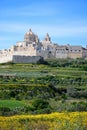 Citadel and fields, Mdina. Royalty Free Stock Photo