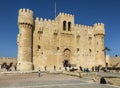 The Citadel of Qaitbay is a 15th-century defensive fortress established in 1477 AD Royalty Free Stock Photo