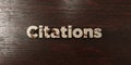 Citations - grungy wooden headline on Maple - 3D rendered royalty free stock image