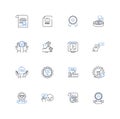 Citations line icons collection. Referencing, Sources, Bibliography, Footnotes, Endnotes, Citing, Documentation vector