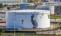 Citgo Ethanol Tank with Pelican Royalty Free Stock Photo