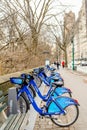 NEW YORK, NEW YORK, USA - DECEMBER 23, 2021: Citi Bikes in New York City