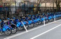 Citibike rentals in downtown New York City for biking around the city.