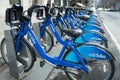 Citibikes in New York NY a public Bikeshare system Royalty Free Stock Photo