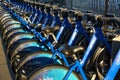 Citibikes of the share and ride in New York City