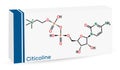 Citicoline, CDP-choline, cytidine diphosphate-choline molecule. It is used as a nutritional supplement. Skeletal chemical formula