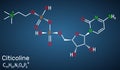 Citicoline, CDP-choline, cytidine diphosphate-choline molecule. It is used as a nutritional supplement. Structural chemical