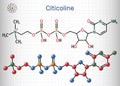 Citicoline, CDP-choline, cytidine diphosphate-choline molecule. It is used as a nutritional supplement. Structural chemical